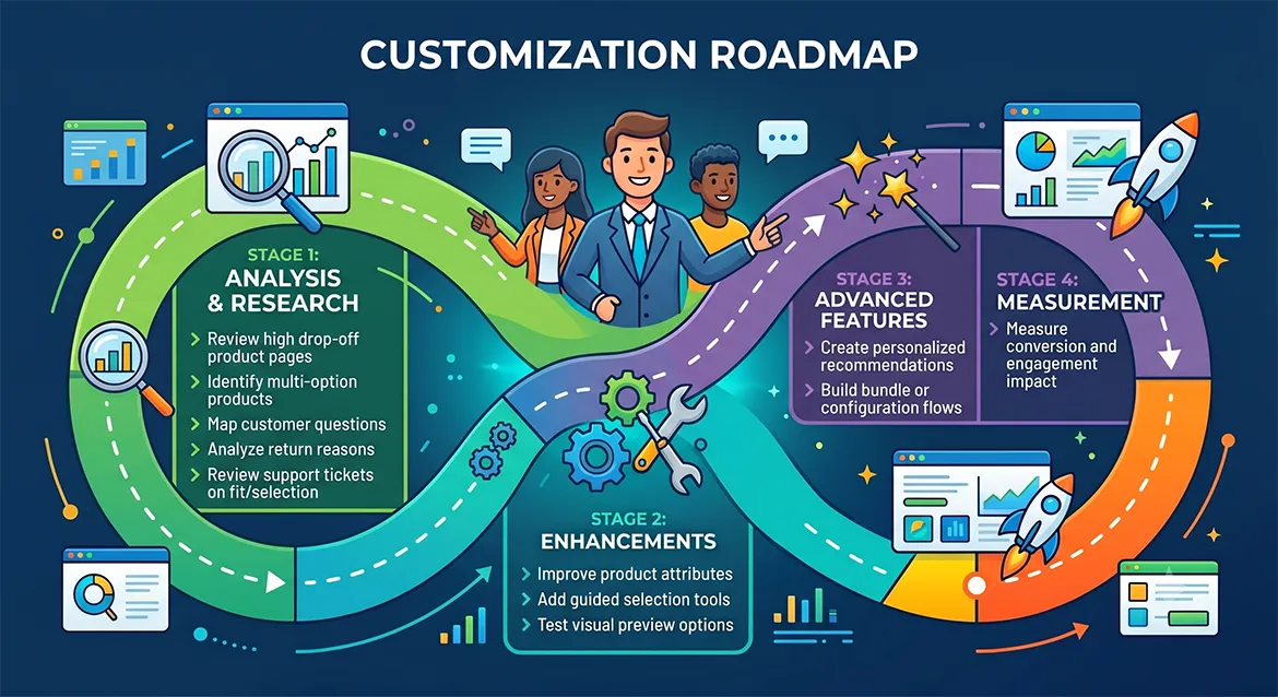 Adobe Commerce product customization roadmap from research to measurement
